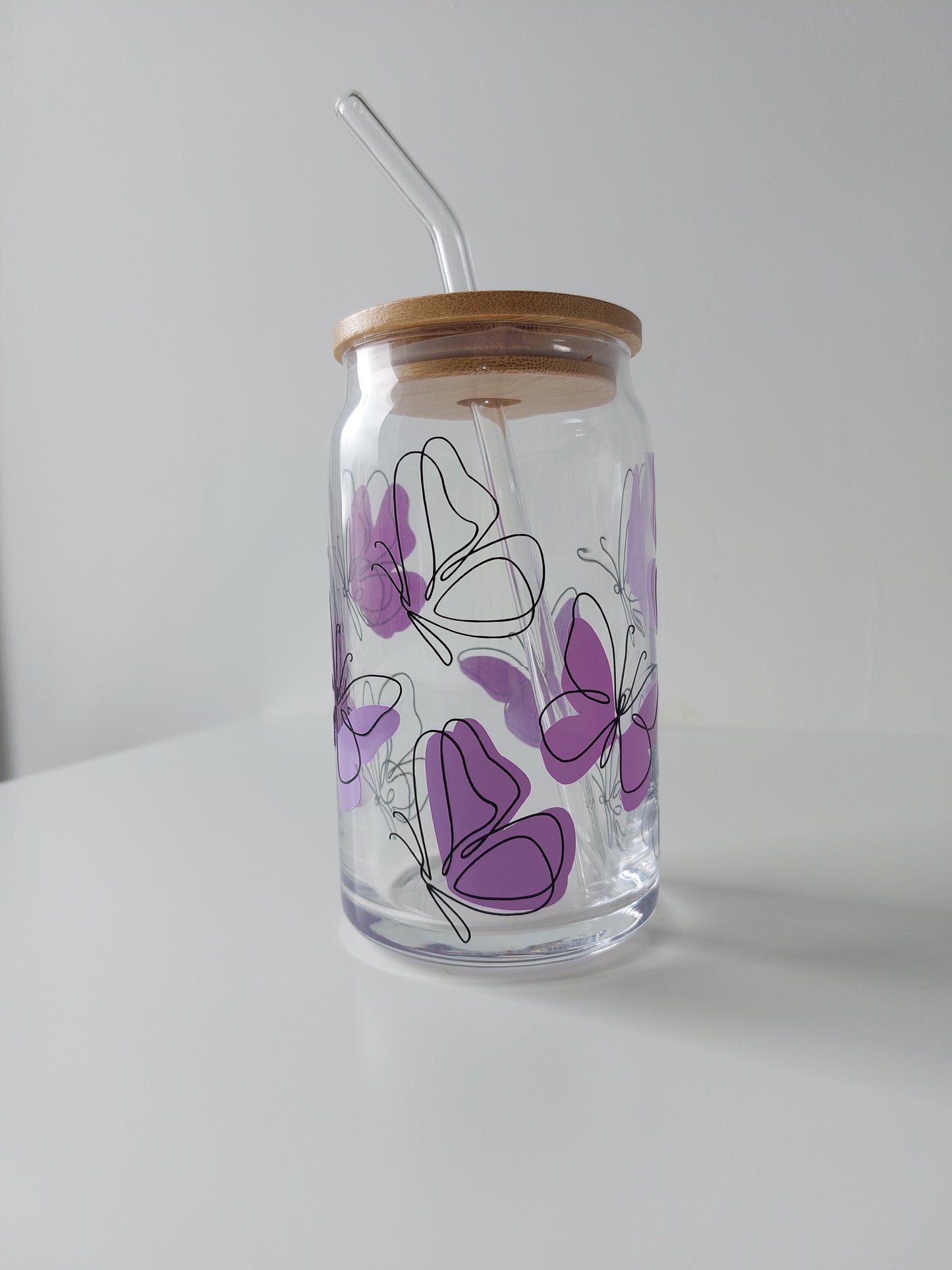 Butterfly Bamboo Glass Mug