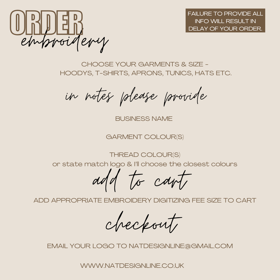 Embroidery Digitising Fee