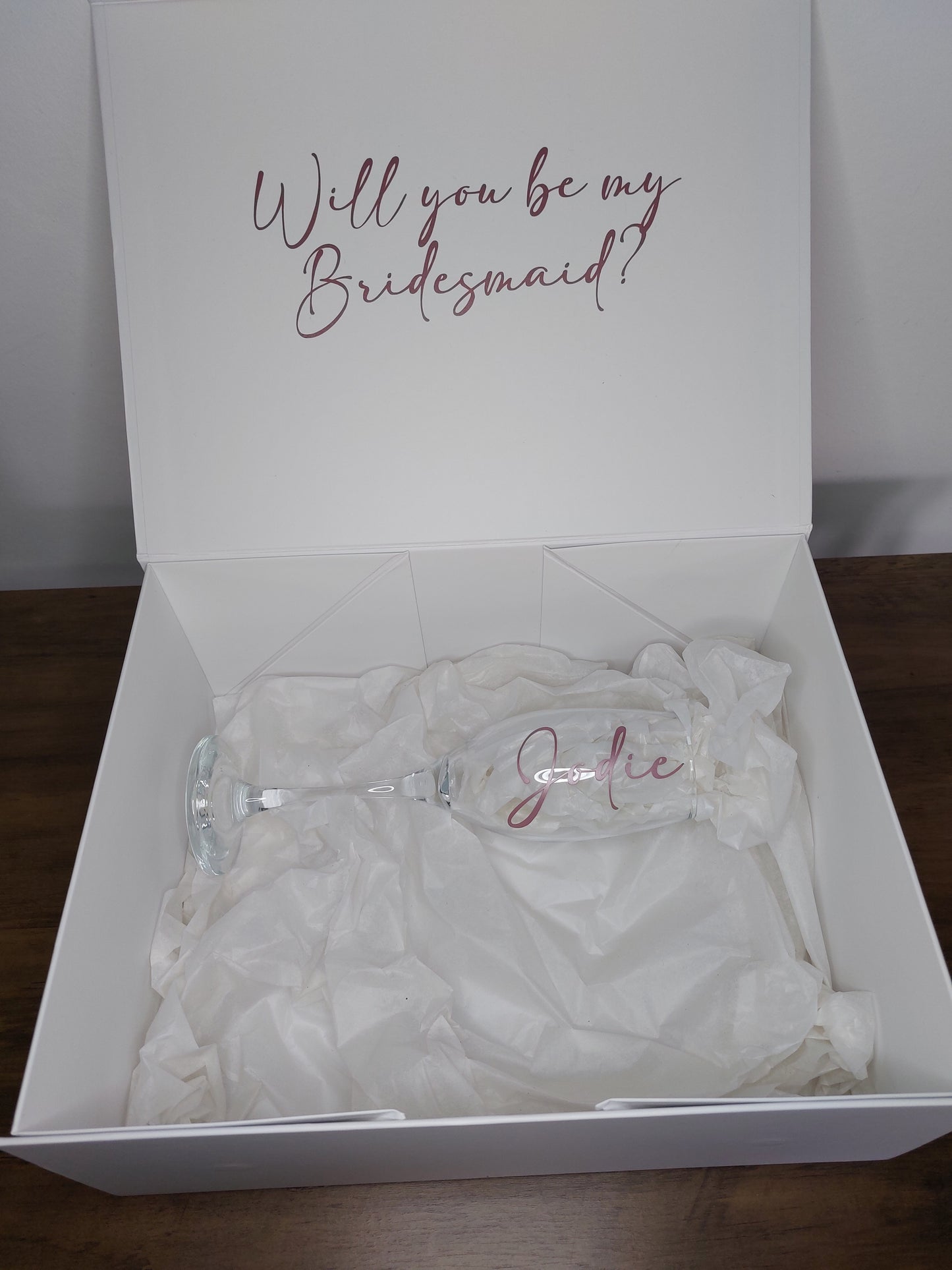 Bridal gift boxes with flute